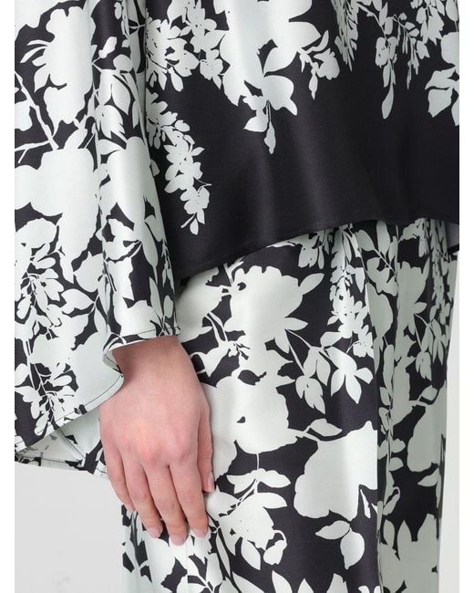 Agnona White Floral Silk Blouse