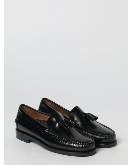 Sebago Black Classic Will Brushed Leather Loafers for men