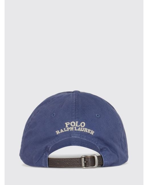 Polo Ralph Lauren Blue Cotton Hat With Embroidered Logo for men