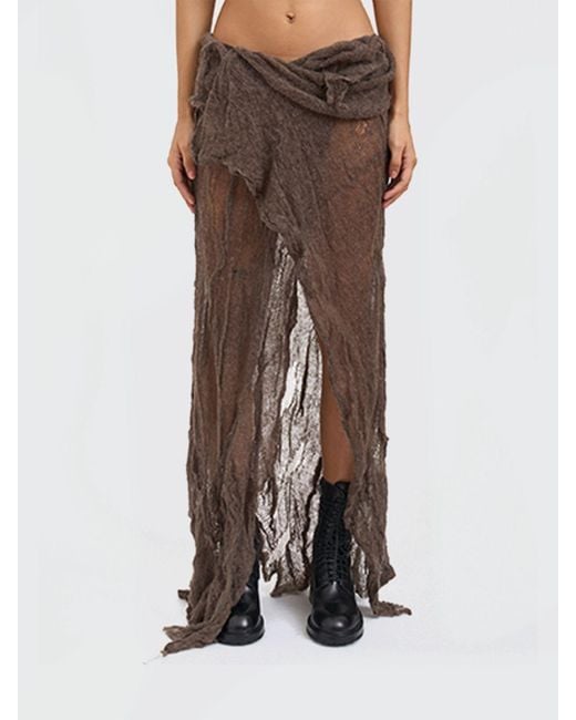 Ann Demeulemeester Brown Skirt