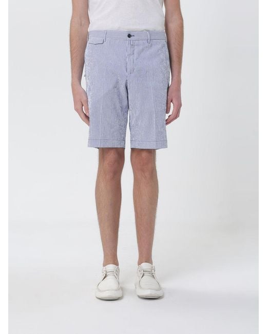 PT Torino Blue Striped Cotton Shorts for men