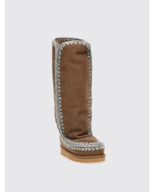 Mou White Flat Ankle Boots