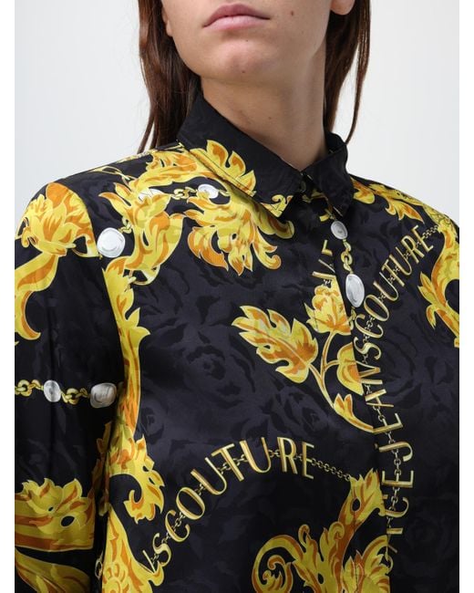 Versace Jeans Couture Black Shirt In Viscose