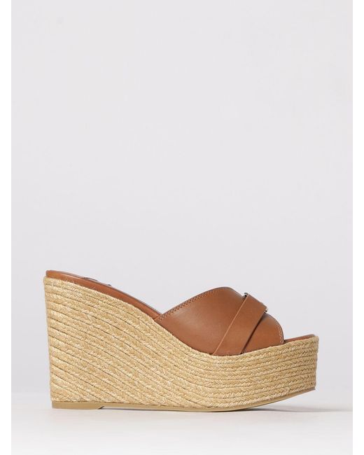 Jimmy Choo Natural Leda Leather Wedge Sandal