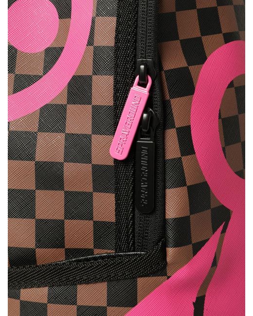 Sprayground Pink Bear Shark Saffiano Faux Leather Backpack for men
