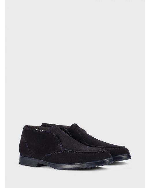 Doucal's Blue Suede Desert Boots for men