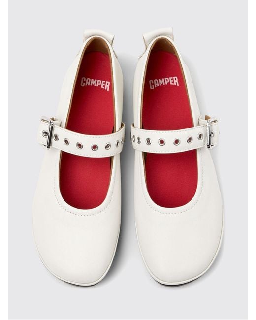Camper White Right Nina Mary Jane Flats