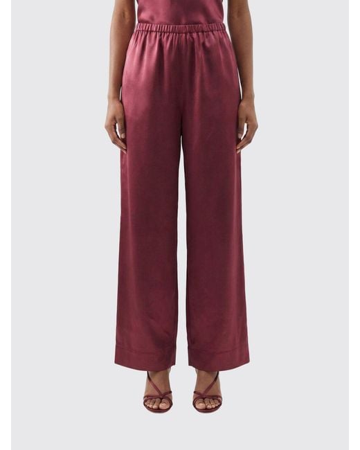 By Malene Birger Red Satin Jogging Trousers