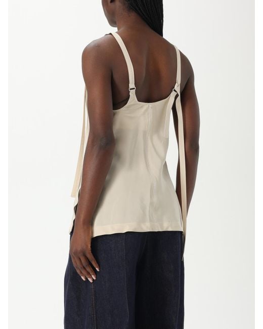 Sportmax Natural Silk Cami Top With Asymmetrical Strap
