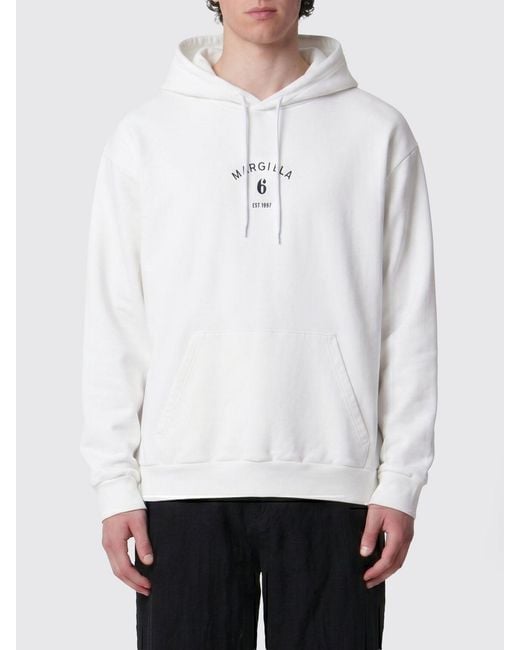 MM6 by Maison Margiela White Cotton Hoodie for men
