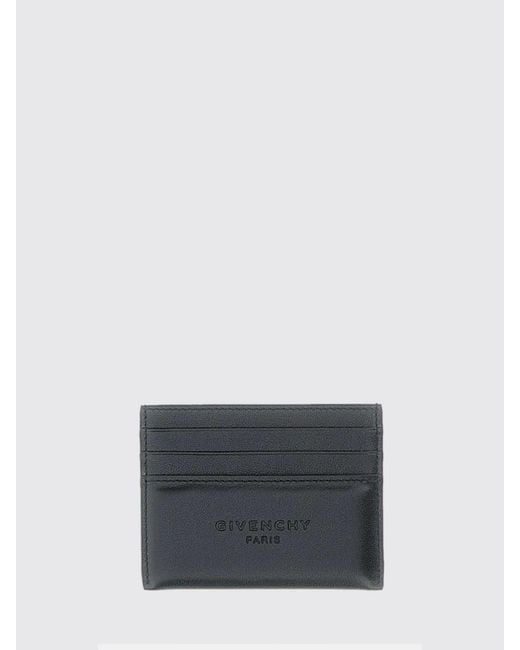 Givenchy Gray Calf Leather Card Holder for men
