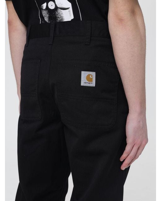 Carhartt Black Simple Straight Twill Trousers for men