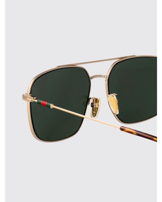 Gucci Green Rectangular Aviator Sunglasses for men