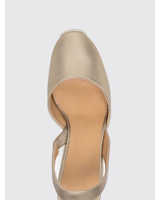 Castaner Natural Carissa Laminated Leather Espadrilles
