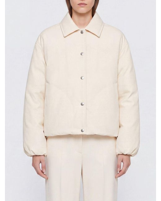 Jil Sander Natural Cropped Padded Shirt Jacket