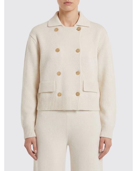 arch4 Natural Double-Breasted Cashmere Cardigan