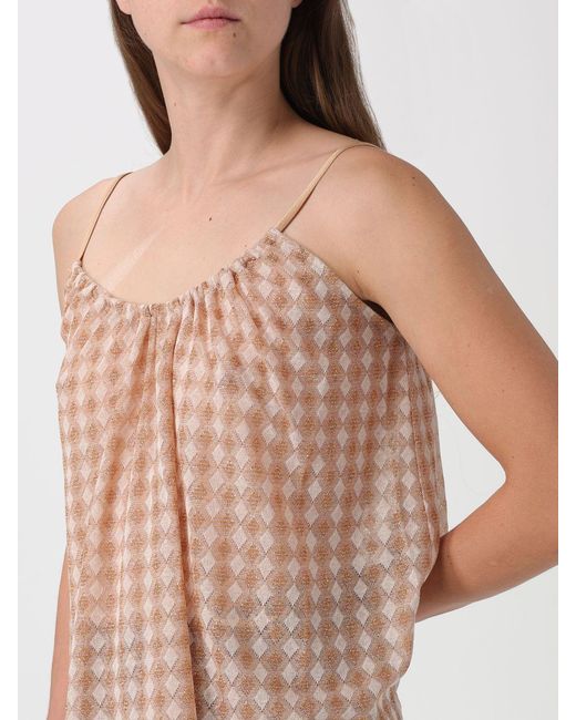 Forte_forte Brown Check Lurex Viscose Blend Top