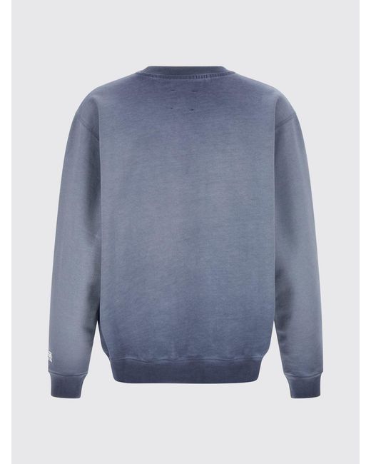 GALLERY DEPT. Blue Crewneck Cotton Sweatshirt With Contrasting Logo Print for men
