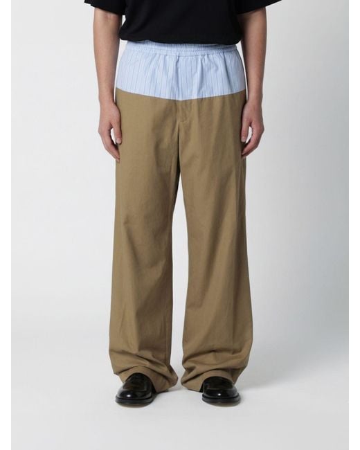 Dries Van Noten Brown Cotton Wide-Leg Pants for men