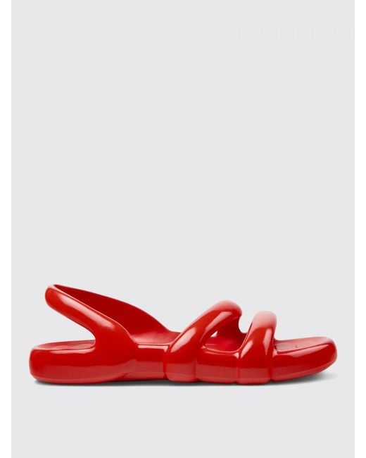 Camper Red Barah Flat Sandals Casual Rubber for men