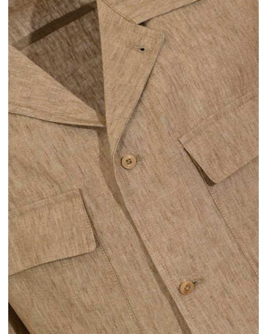 Briglia 1949 Natural Linen Shirt Jacket for men
