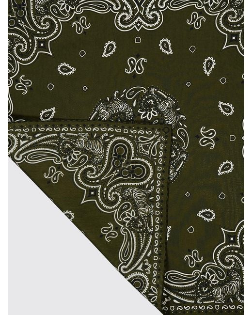 Ferragamo Green Arabesque Square Foulard for men