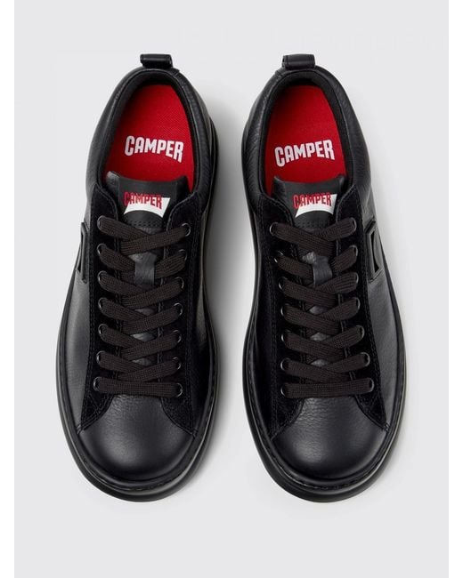Camper Black Runner Leather Sneakers for men
