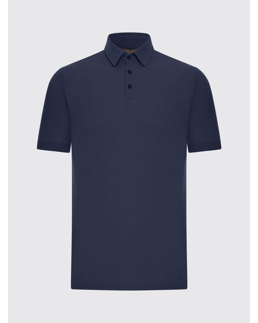 Zanone Blue Basic Cotton Polo Shirt for men