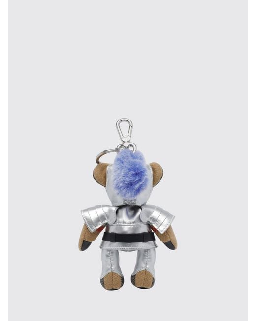 Burberry White Thomas Cashmere Keychain