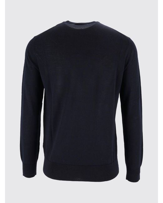 Ballantyne Blue Pure Wool Long-Sleeved Crewneck Jumper for men