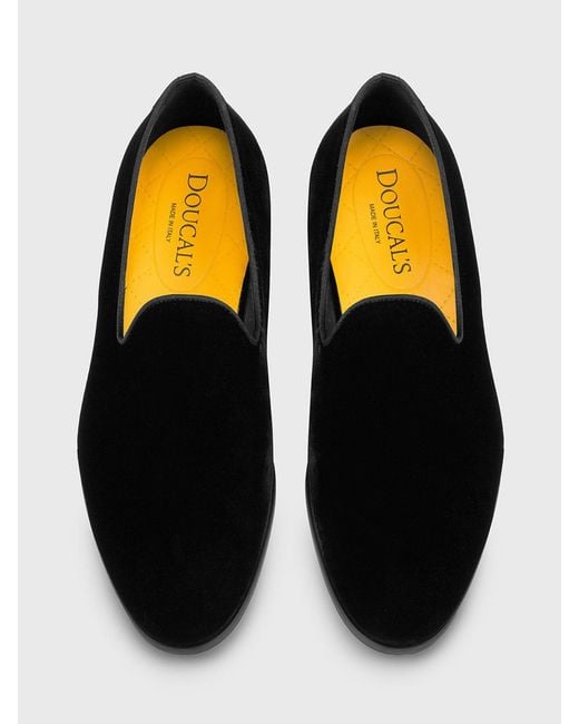 Doucal's White Velvet Loafers for men
