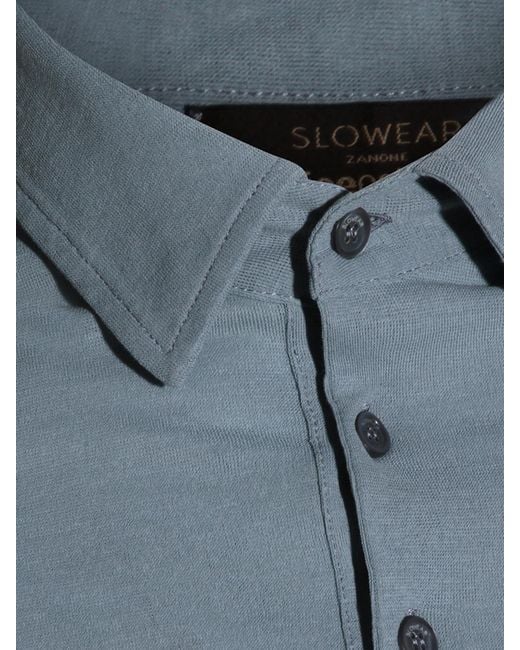 Zanone Blue Basic Cotton Polo Shirt for men