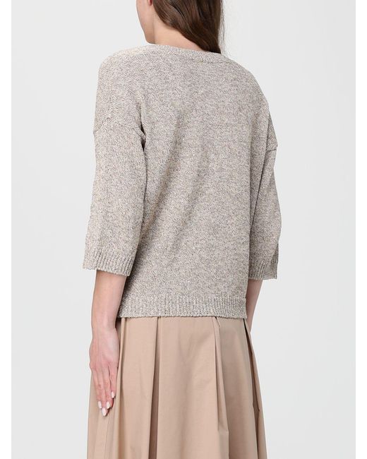 Kangra Gray Cotton Blend V-Neck Sweater