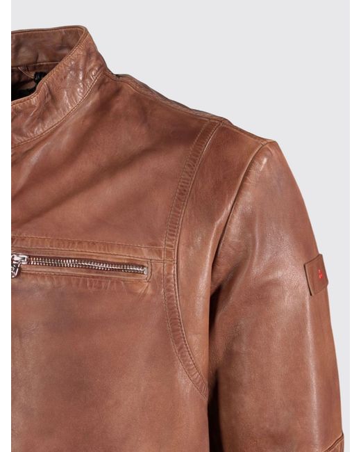 Peuterey Blue Leather Jacket for men