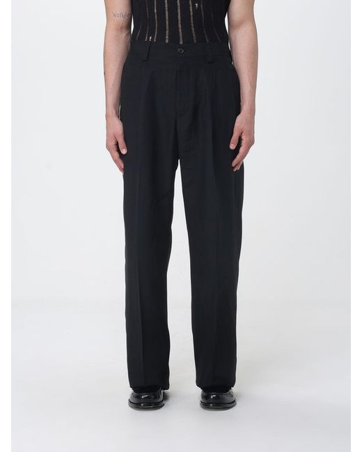 Laneus Black Wide Leg Trousers for men
