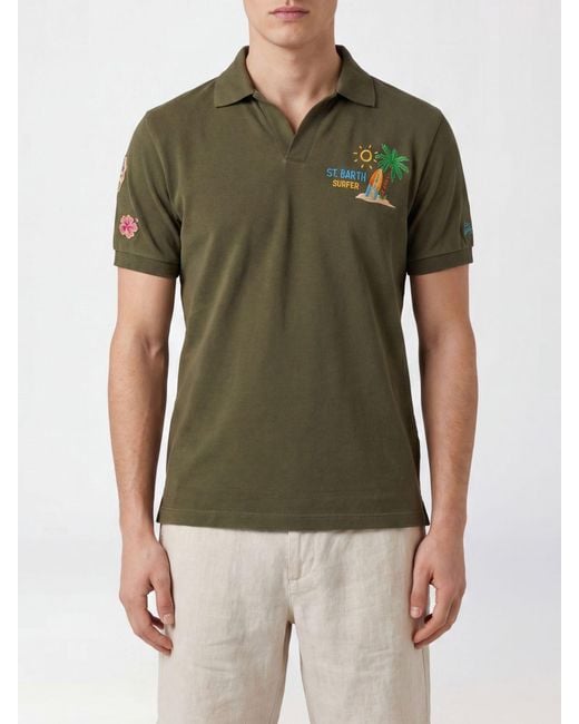 Mc2 Saint Barth Green Cotton Polo Shirt for men