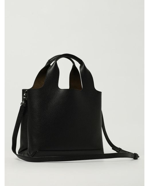 Hogan Black H Hammered Leather Handbag