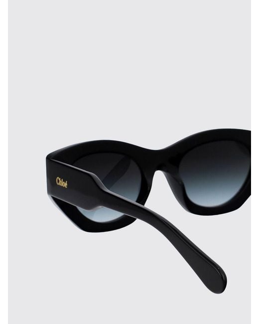 Chloé Black Chlo&Eacute Acetate Cat-Eye Sunglasses With Flared Frame And Amber Lenses