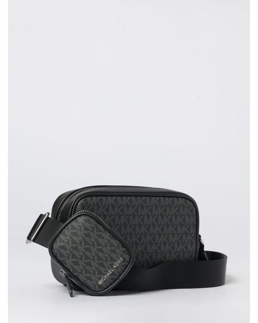 Michael Kors Black Hudson Coated Cotton Bag With Mk Monogram for men
