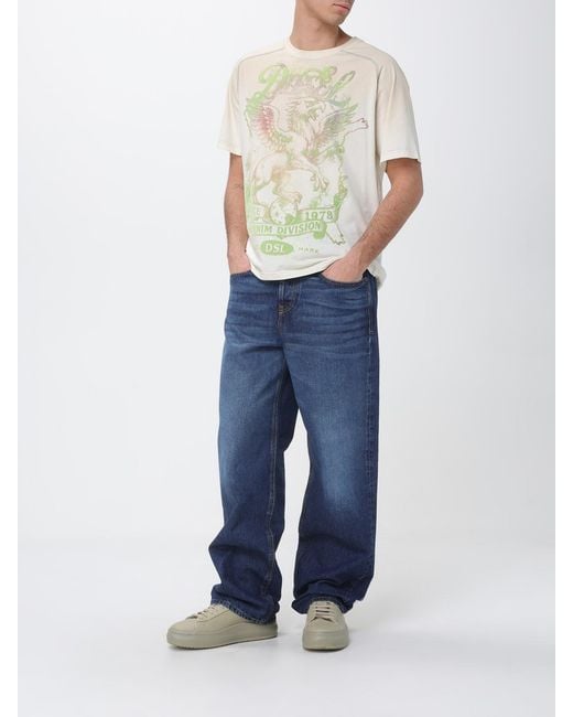 DIESEL Blue D-Macro Denim Wide Leg Jeans for men