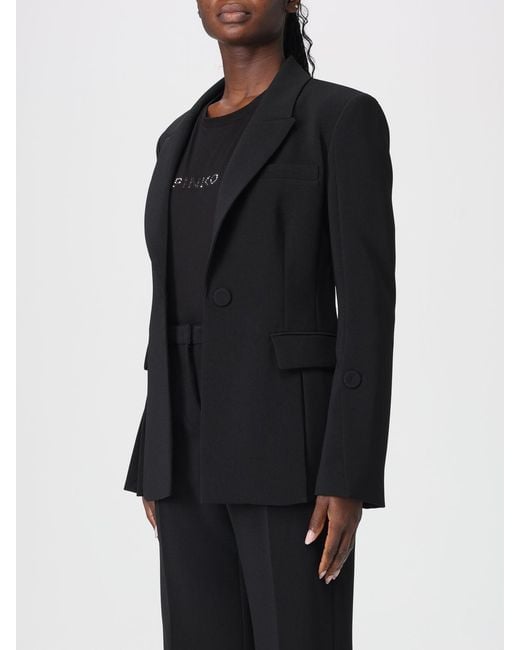 Pinko Black Single Breasted Crepe Blazer