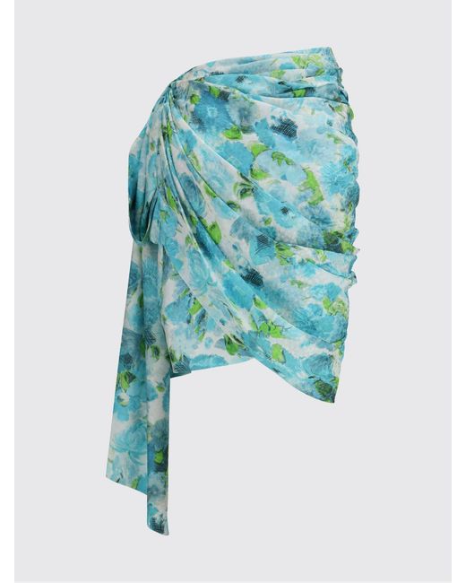 Chloé Blue Chlo&Eacute Printed Silk Pareo Skirt