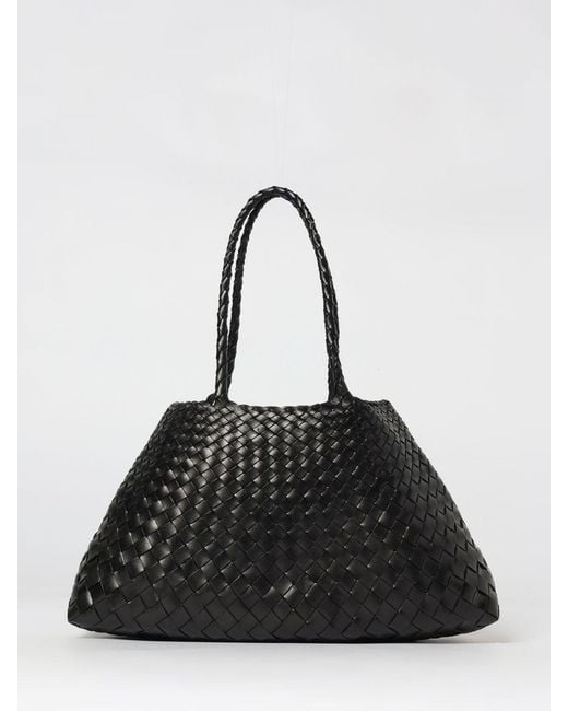 Dragon Diffusion Black Santa Croce Big Woven Leather Bag