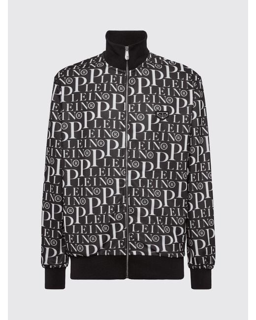 Philipp Plein Black Cotton-Blend Turtleneck Sweatshirt With Hexagon Logo for men