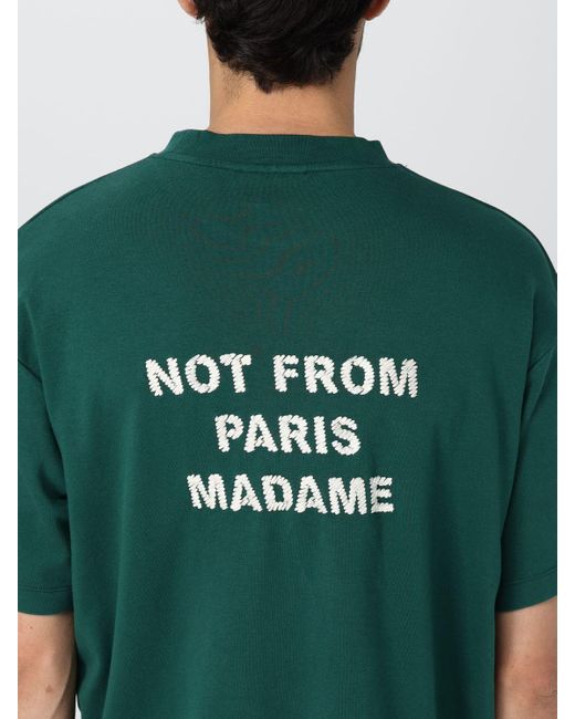 T-shirt Drole De Monsieur in jersey di Drole de Monsieur in Green da Uomo