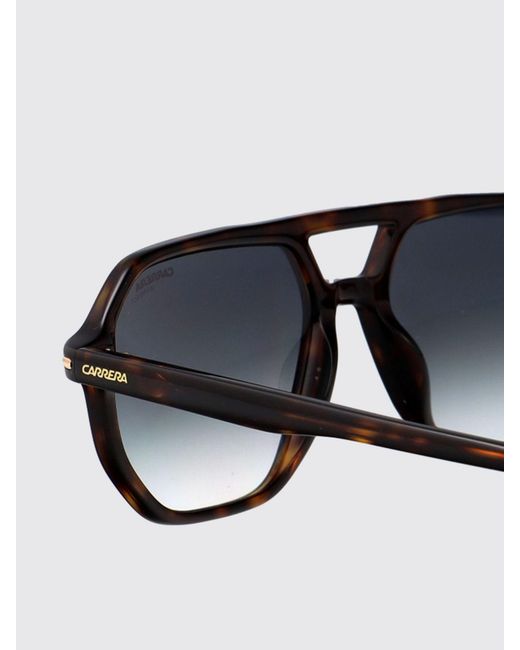 Carrera White Tortoiseshell Acetate Aviator Sunglasses With Double Bridge for men