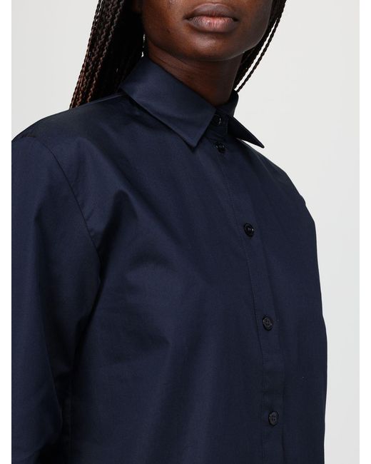 Max Mara Blue Cotton Poplin Shirt
