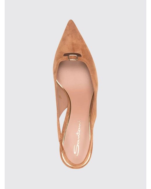 Santoni Pink Suede Slingbacks