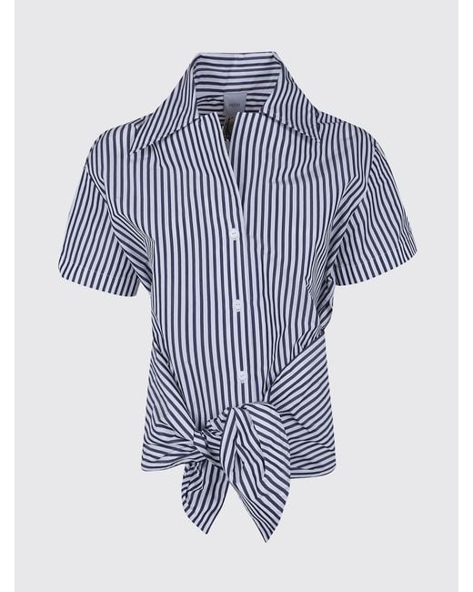 Patou Blue Striped Crêpe Shirt