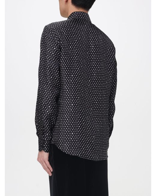 Fendi Blue Polka Dot Silk Shirt for men